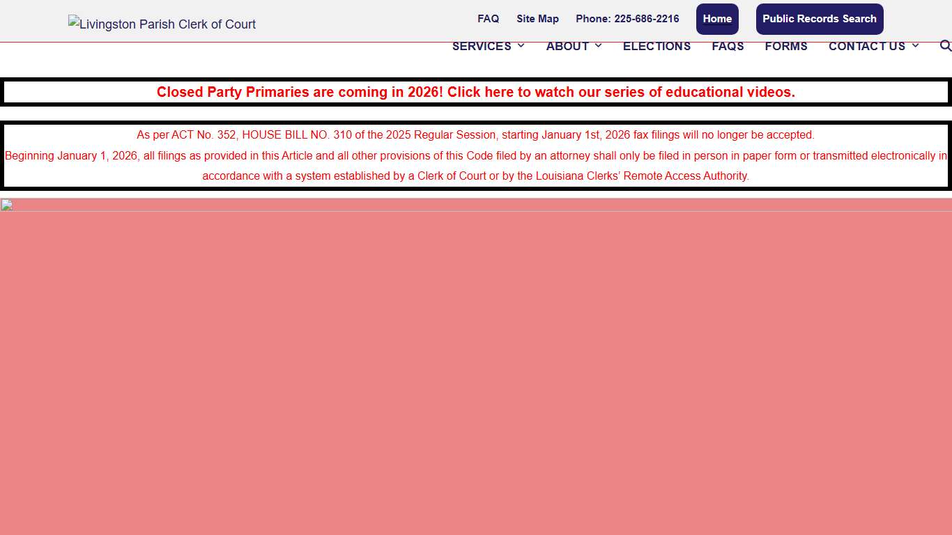 Livingston Parish Clerk of Court - Jason B. Harris